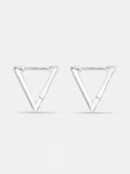 Sterling Silver Triangle Huggie Hoop Earrings | Silver-Image 1