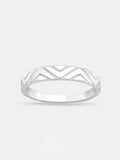 Sterling Silver Zigzag Band Ring | Silver-Image 1
