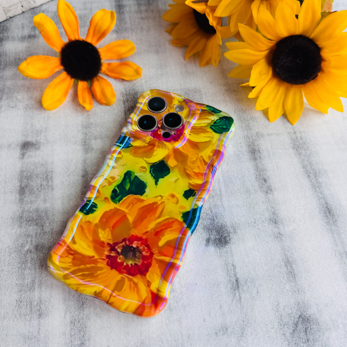 Sunshine Petals Wavy Luxe MagSafe Case for iPhone â Radiate positivity and warmth with the Sunshine Petals Wavy Luxe MagSafe Case from Fancy Bands.
