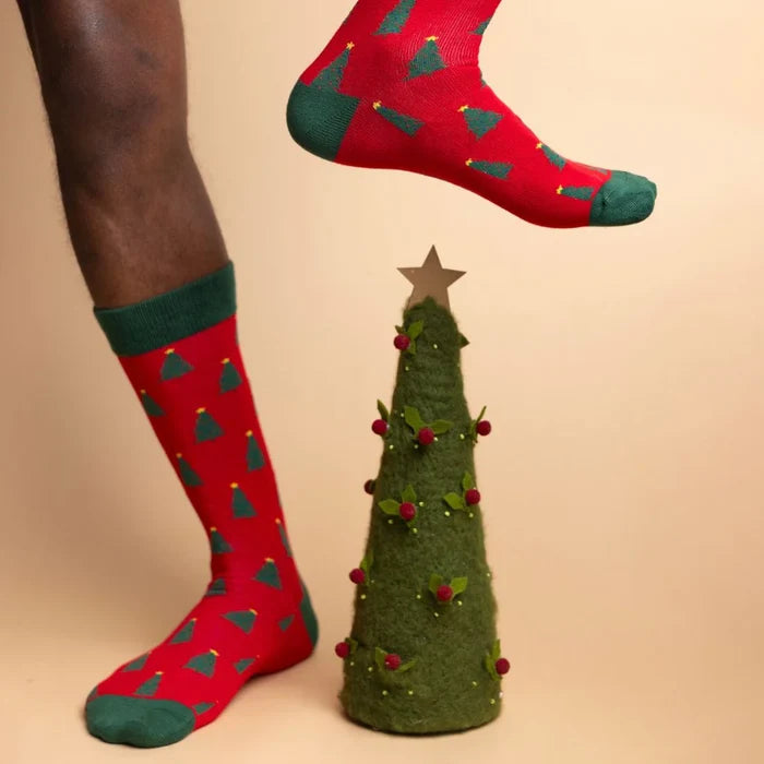 Swole Panda Christmas Tree Socks
