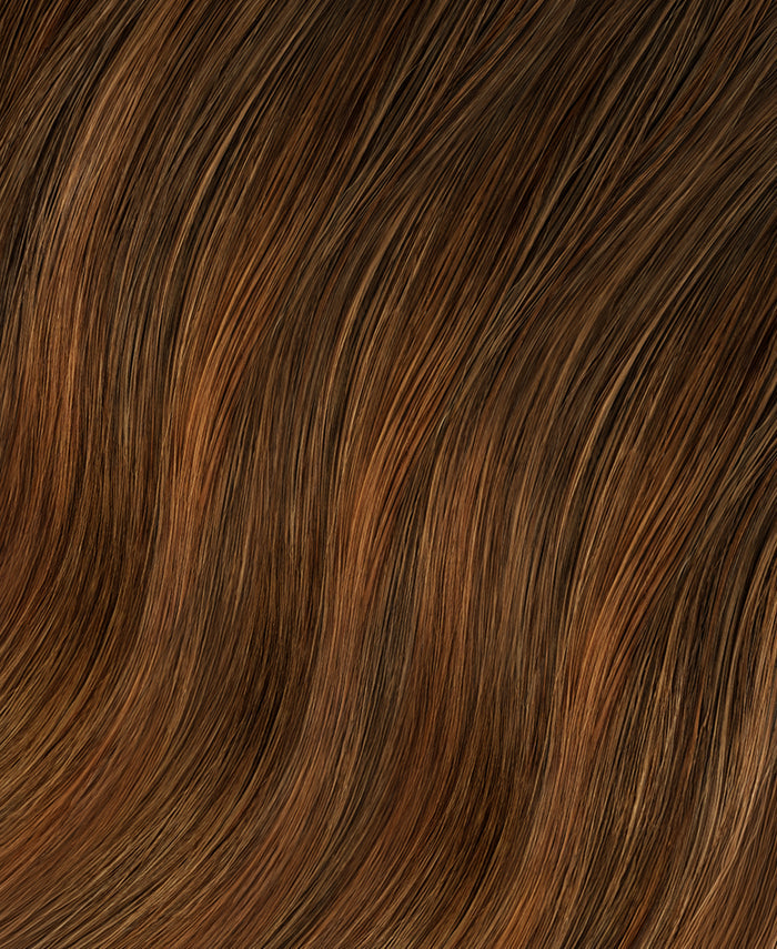 tape-in extensions chestnut balayage.