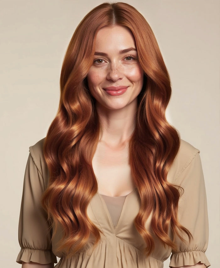 tape-in hair extensions copper.