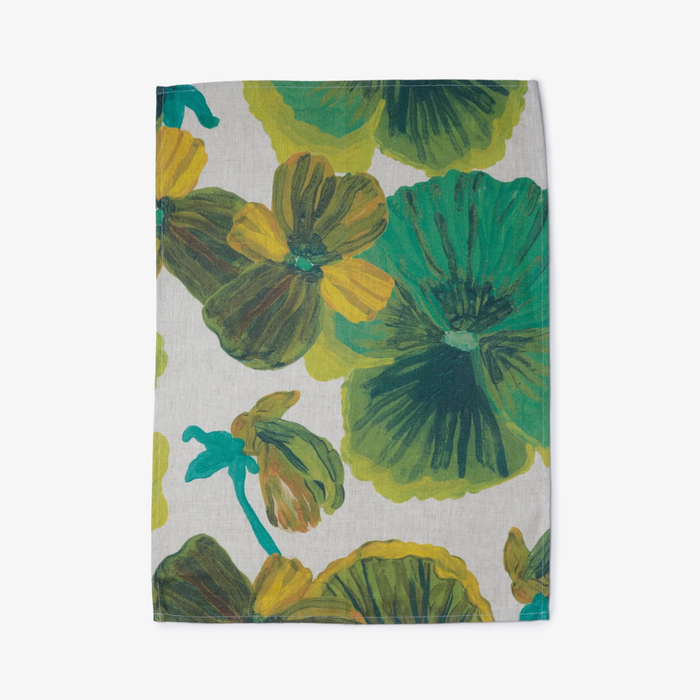 TEA TOWEL in Wild Pansy Verde by Bonnie and Neil