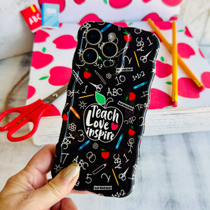 Teach, Love, Inspire Wavy Luxe MagSafe Case for iPhone â Celebrate the heroes of the classroom with the Teach, Love, Inspire Wavy Luxe MagSafe Case from Fancy Bands.