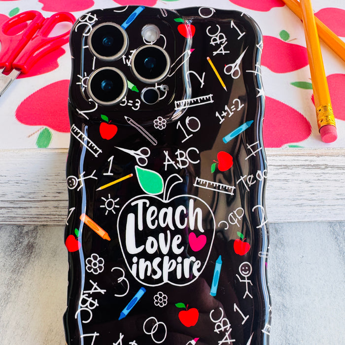 Teach, Love, Inspire Wavy Luxe MagSafe Case for iPhone â Celebrate the heroes of the classroom with the Teach, Love, Inspire Wavy Luxe MagSafe Case from Fancy Bands.