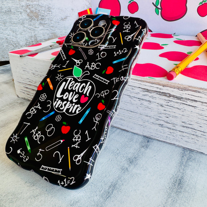 Teach, Love, Inspire Wavy Luxe MagSafe Case for iPhone â Celebrate the heroes of the classroom with the Teach, Love, Inspire Wavy Luxe MagSafe Case from Fancy Bands.