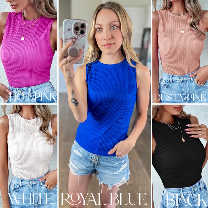 Textured Round Neck Tank
