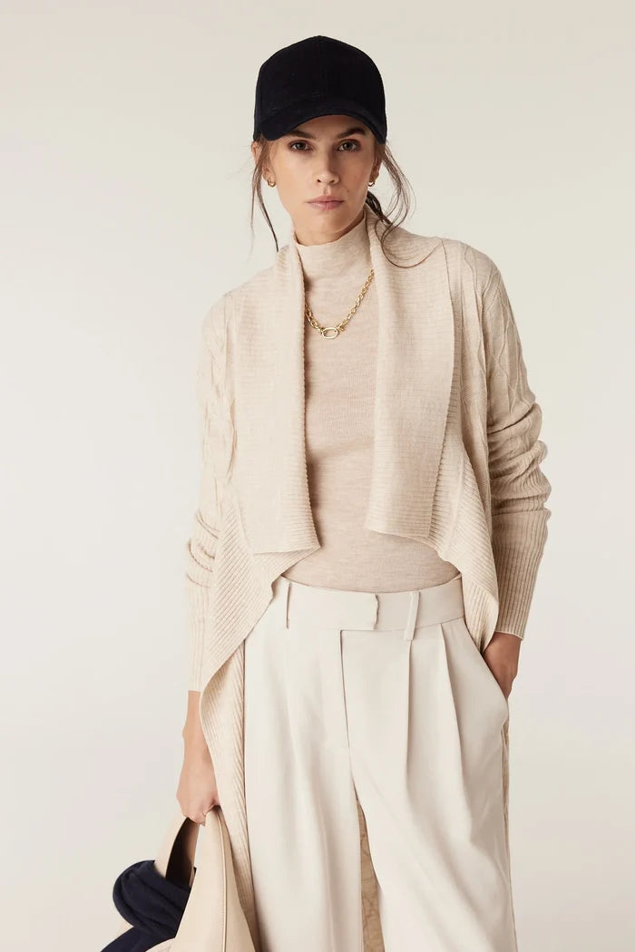 THE BEAUMONT MERINO CARDIGAN | Oatmeal - Darling & Domain