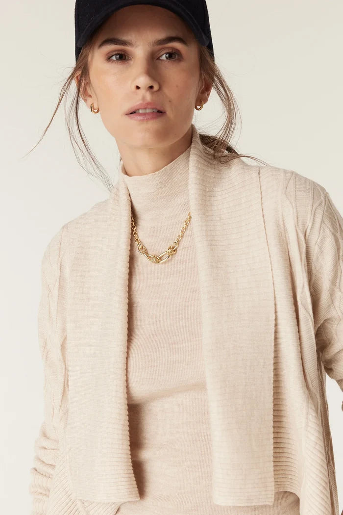 THE BEAUMONT MERINO CARDIGAN | Oatmeal - Darling & Domain