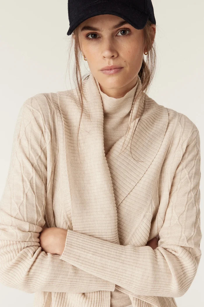 THE BEAUMONT MERINO CARDIGAN | Oatmeal - Darling & Domain