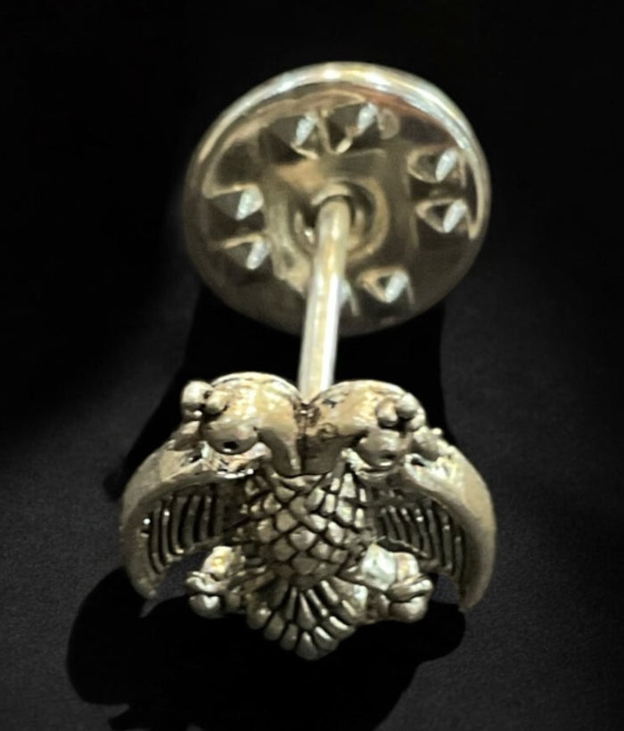 The Dvirupa Gandaberunda Silver Lapel Pin