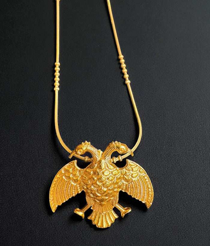 The Dvirupa Gandaberunda Silver Pendant & Earrings