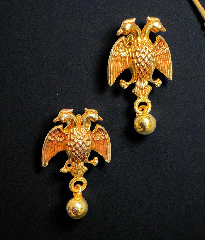 The Dvirupa Gandaberunda Silver Pendant & Earrings
