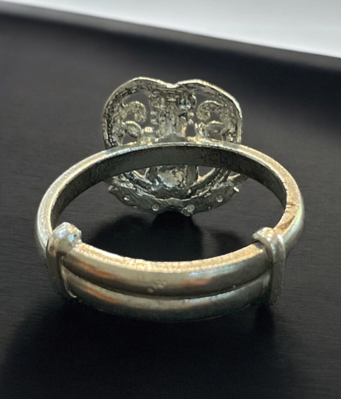 The Kadambari Silver Lakshmi Adjustable Finger Ring