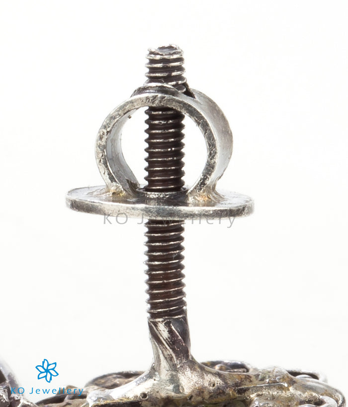 92.5 silver temple earrings with screw fastening