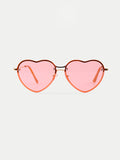Thin Heart Frame Sunglasses | Pink-Image 1
