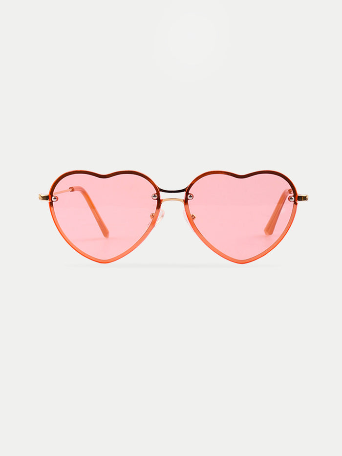Thin Heart Frame Sunglasses | Pink-Image 1
