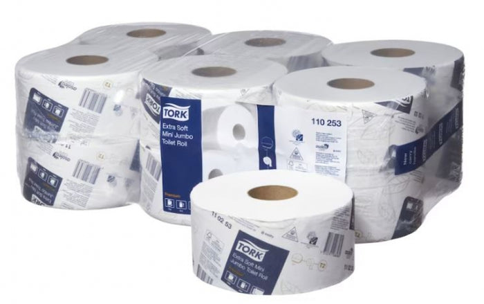 TORK T2 110253 Jumbo Toilet Roll Mini Extra Soft Premium