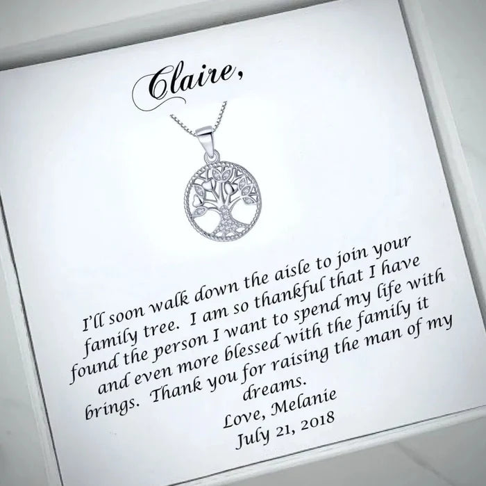 Bridal Party Gifts - Sterling Silver and Cubic Zirconia MOG Necklace