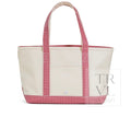 TRVL Design Medium Tote - Coated Canvas Natural w Gingham Red Trim