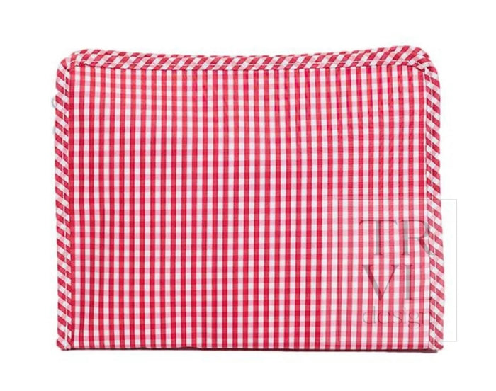 TRVL Design Roadie Small Zip Pouch - Gingham Red