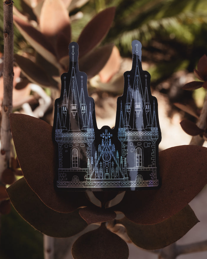 Tyn Cathedral Holographic Vinyl Sticker