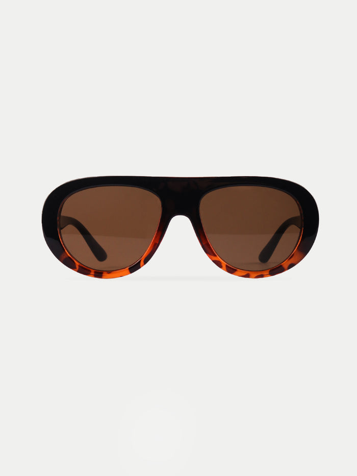Unisex Oversized Aviator Sunglasses | Tortoiseshell-Image 1