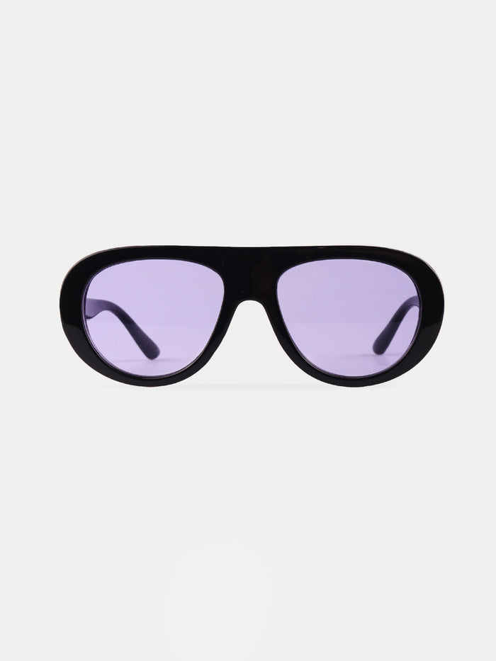 Unisex Oversized Aviator Sunglasses | Black/Purple-Image 1