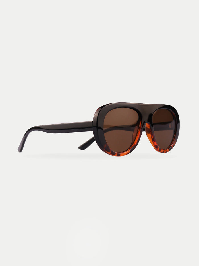 Unisex Oversized Aviator Sunglasses | Tortoiseshell-Image 3
