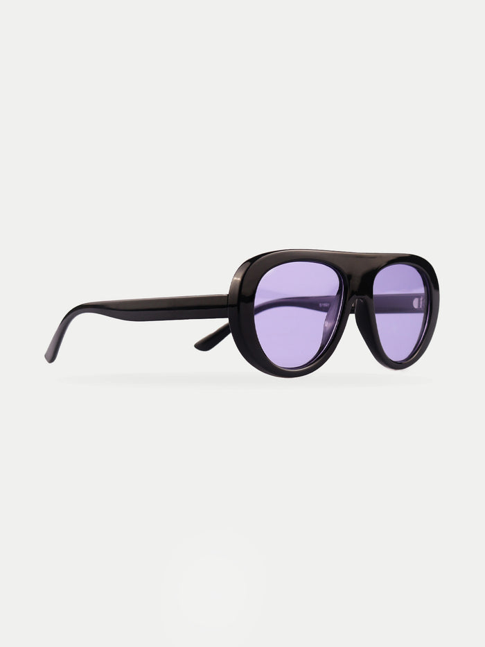 Unisex Oversized Aviator Sunglasses | Black/Purple-Image 3
