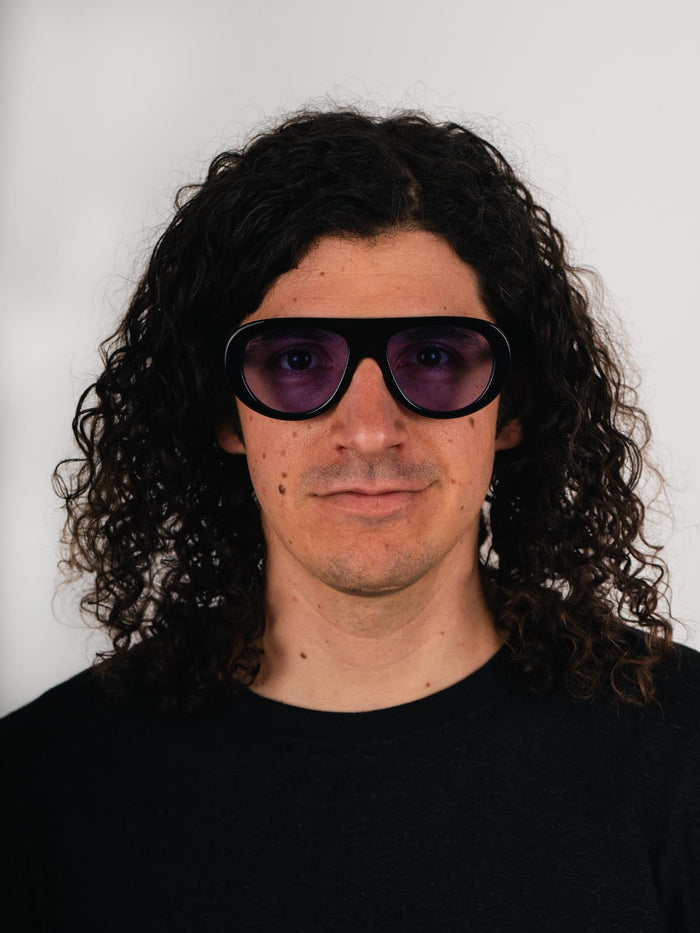 Unisex Oversized Aviator Sunglasses | Black/Purple-Image 4