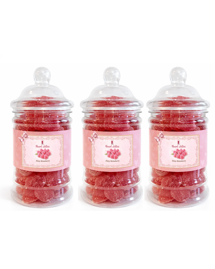 Vegan Hearts Jellies in a Gift Jar, 250g (Pack of 3)