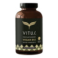 VITUS Vegan B12 Powder 90g glass supplement bottle on a white background.