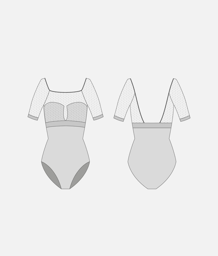 VITTORIA GL Scotland • Professional Ballet Leotard with Deep Square Open Back
