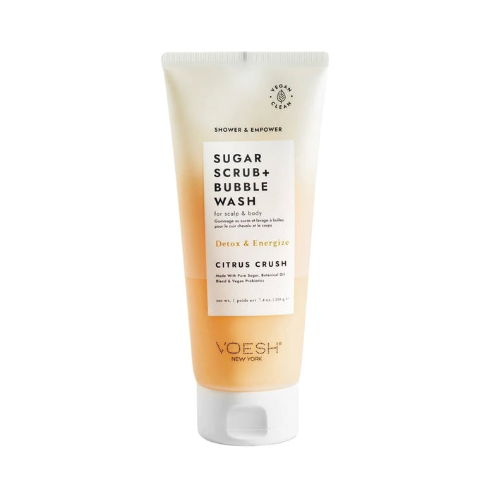 Voesh Sugar Scrub & Bubble Wash - Citrus Crush 210g - Beauty Tribe