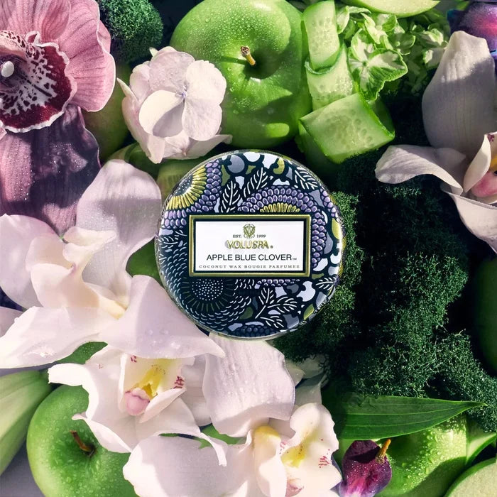 Voluspa Apple Blue Clover Mini Tin - Taryn x Philip Boutique