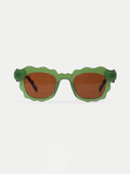 Wavy Square Sunglasses | Green-Image 1