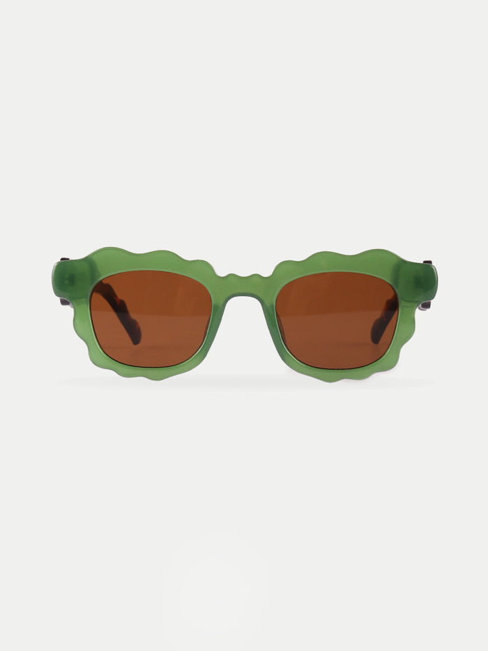 Wavy Square Sunglasses | Green-Image 1