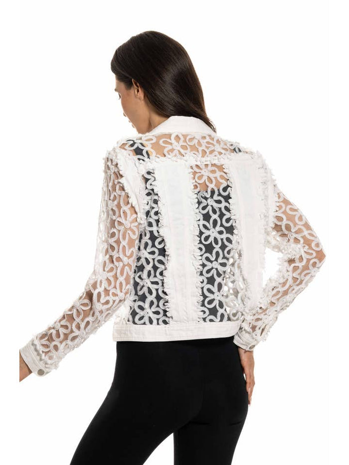 White Denim & Lace Jacket