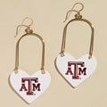 White Texas A&M Heartthrob Earrings