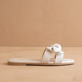 White Textured Bow Slide