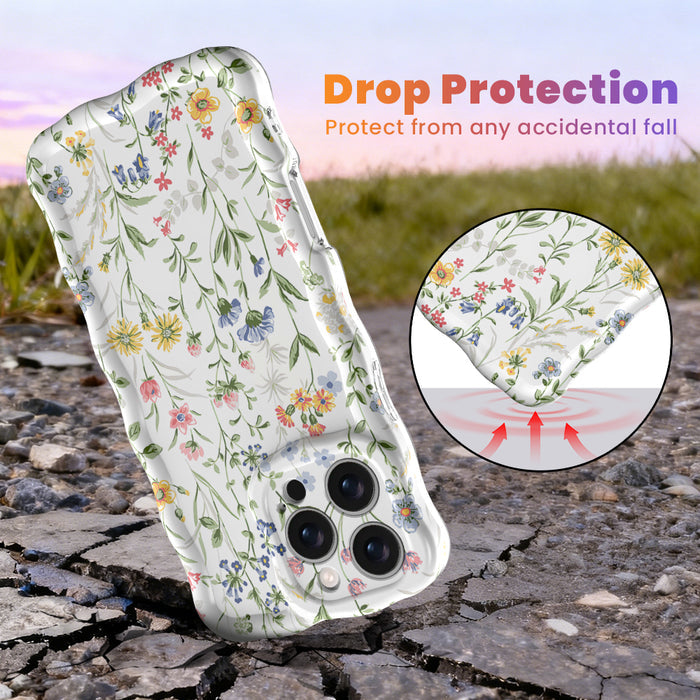 Wildflowers MagSafe iPhone case with botanical wildflower garden and stems by Fancy Bands