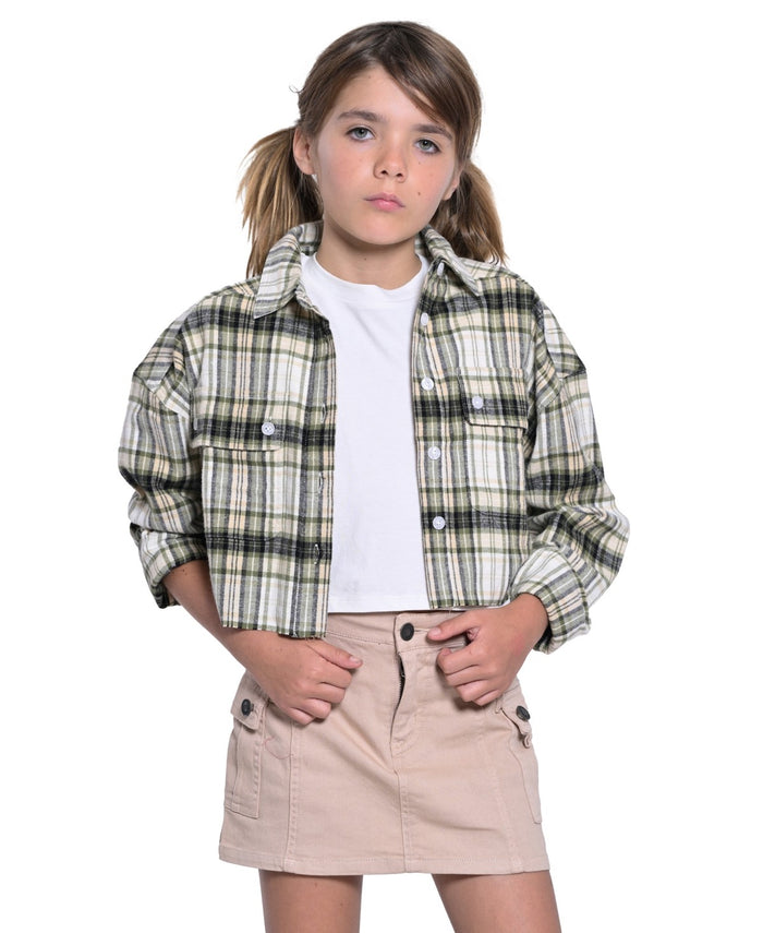 With Jules Big Girls Twill Cargo Skort - Light/pastel Brown