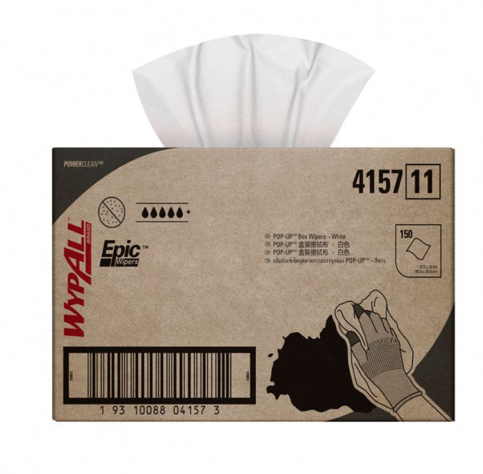 Wypall PowerClean 4157 Heavy Duty Brag Box White Wipers