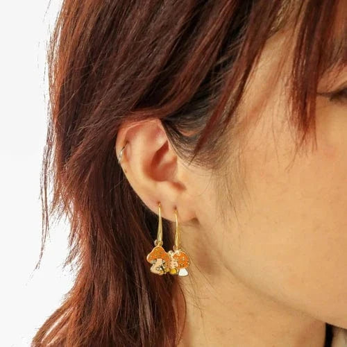 Yellow Owl Workshop Mushroom Butterfly Drop Earrings