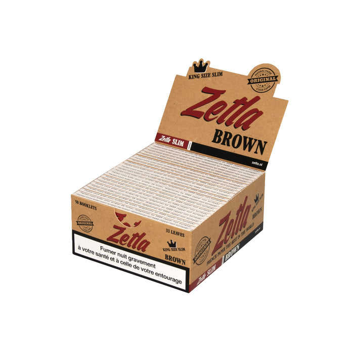 Zetla Rolling Papers Brown King Size Slim (50 Packs)