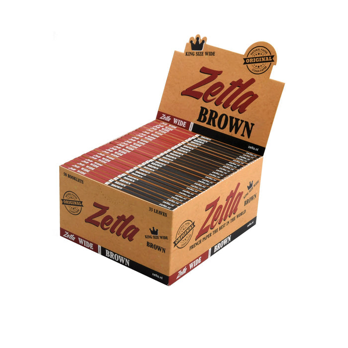 Zetla Rolling Papers Brown King Size Wide (50 Packs) - Zetla
