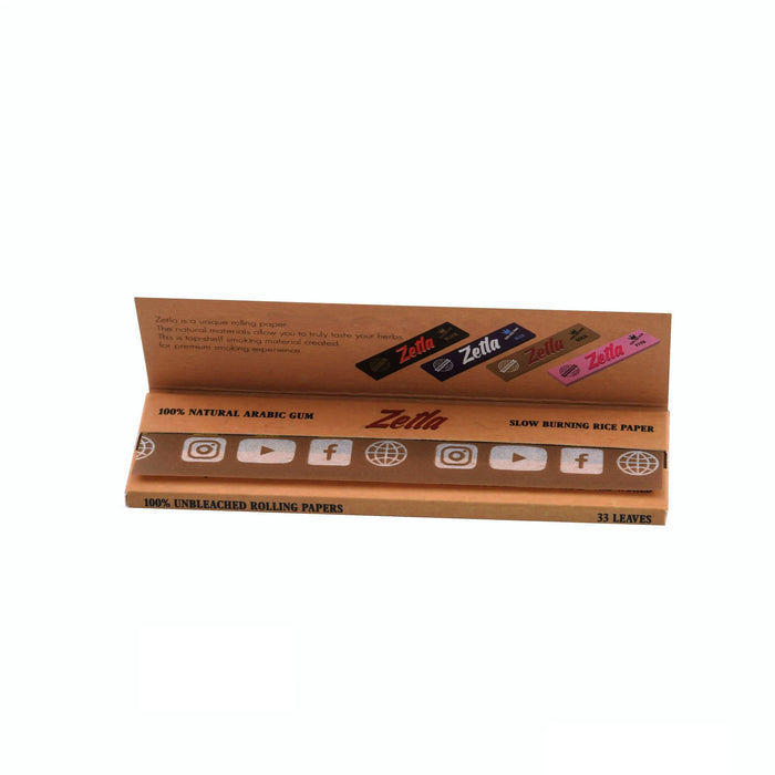 Zetla Rolling Papers Brown King Size Wide (50 Packs) - Zetla