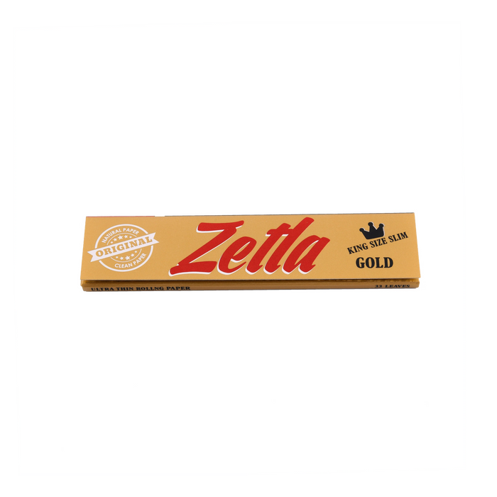 Zetla Rolling Papers Gold King Size Slim (100 Packs) - Zetla